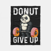 Donut Give Up Panda Lifting Donuts Funny Gym Meme  Fleecedecke (Vorderseite)