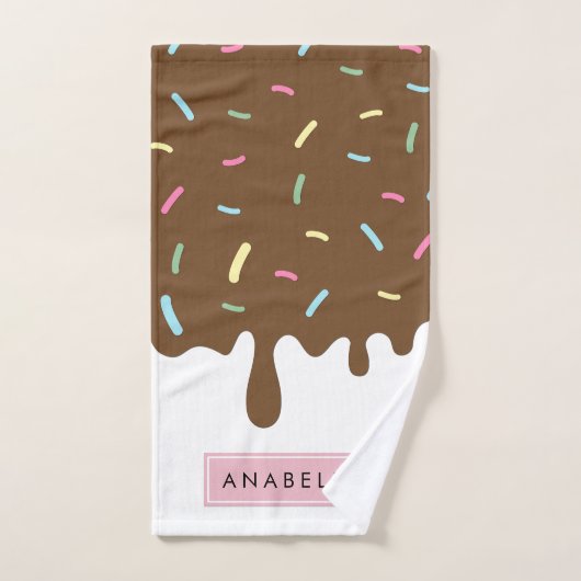 Donut Glaze, Icing, Zuckerguss, Sprinklen, Ihr Nam Badhandtuch Set (Handtuch)