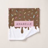 Donut Glaze, Icing, Zuckerguss, Sprinklen, Ihr Nam Badhandtuch Set (Waschlappen)