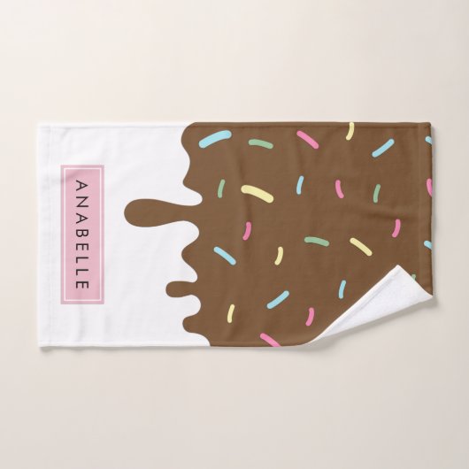 Donut Glaze, Icing, Zuckerguss, Sprinklen, Ihr Nam Badhandtuch Set (Handtuch)