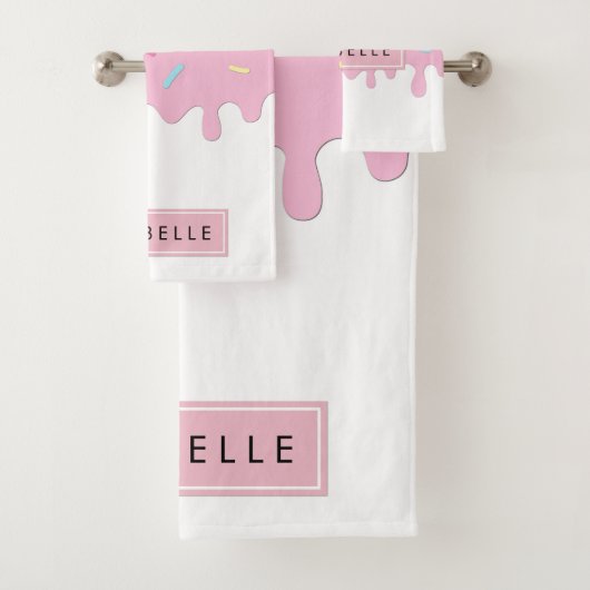 Donut Glaze, Icing, Zuckerguss, Sprinklen, Ihr Nam Badhandtuch Set (Insitu)