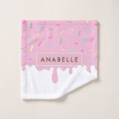 Donut Glaze, Icing, Zuckerguss, Sprinklen, Ihr Nam Badhandtuch Set (Waschlappen)