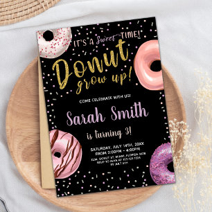 Donut Glitzer Shadow Donut Einladungen zum Geburts