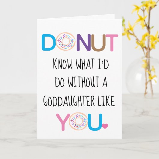 Donut Goddaughter Valentine's Day Karte (Gelbe Blume)