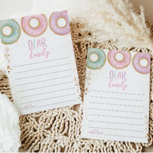 Donut Groove Birthday Time Capsule Message Aqua Dankeskarte