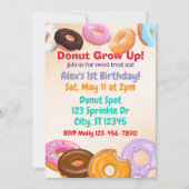 Donut Grow Up 1st Birthday Einladung (Vorderseite)