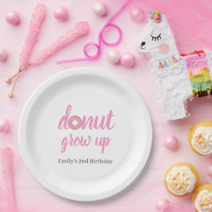 Donut Grow Up 2. Geburtstag Pappteller