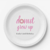 Donut Grow Up 2. Geburtstag Pappteller (Vorderseite)