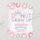 Donut Grow up Birthday Einladung Donut & Unicorn (Vorne/Hinten)