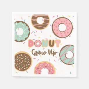 Donut Grow Up Birthday Napkin Serviette