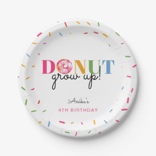 Donut Grow Up Birthday Niedliche Sprinklen Party Pappteller