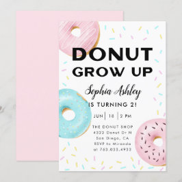 Donut Grow Up Birthday Party Einladung