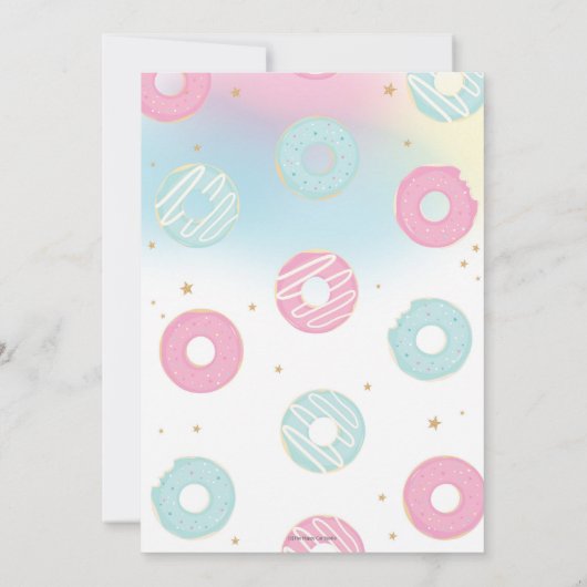 Donut Grow Up Birthday Party Unicorn Doughnut Einladung (Rückseite)