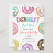 Donut Grow Up Donut Birthday Party Invitation Einladung (Vorderseite)