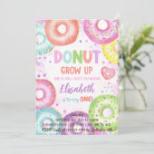 Donut Grow Up Doughnut Geburtstag Einladung (Stehend Vorderseite)