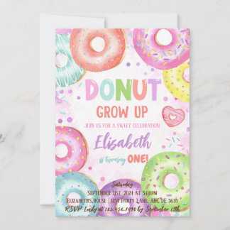 Donut Grow Up Doughnut Geburtstag Einladung