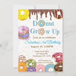 "Donut Grow Up" Einladung zum Geburtstag von Donut