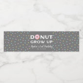 Donut Grow Up Girl Birthday Party Wasserflaschenetikett (Einzelnes Label)