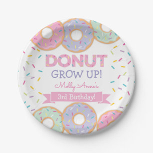 Donut Grow up Girl Sprinkles Pink Geburtstag Pappteller