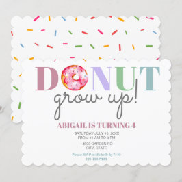 Donut Grow Up Niedliche Geburtstag Sprinklen Party Einladung
