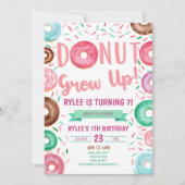 Donut Grow up Themed Birthday Party Einladung (Vorderseite)