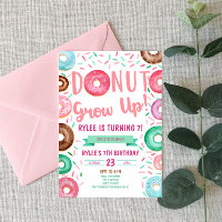 Donut Grow up Themed Birthday Party Einladung