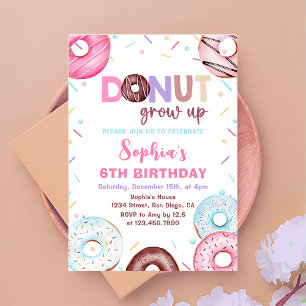 Donut Grow up Watercolor Donut Geburtstagseinladun Einladung