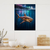 Donut Hai Neon Pier Poster (Küche)