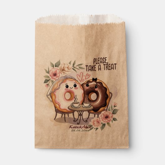 Donut-Hochzeit Geschenktütchen (Vorderseite)