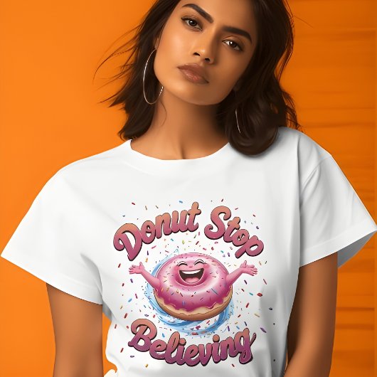 Donut hört auf, Niedlichen grafischen T - Shirt zu