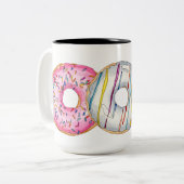 Donut Influencer Tasse Wasserfarben Illustration (Vorderseite Links)