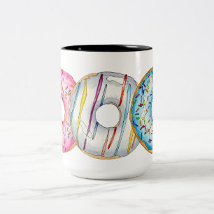 Donut Influencer Tasse Wasserfarben Illustration