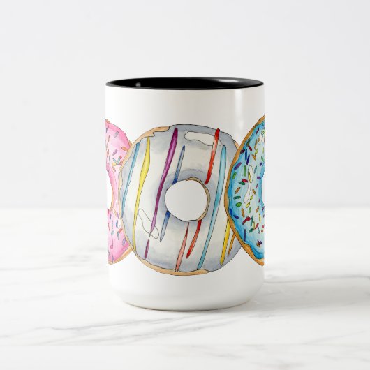 Donut Influencer Tasse Wasserfarben Illustration (Mittel)