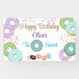 Donut Junge 2. Geburtstagsbanner Banner