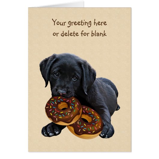 Donut-Karte des Black Lab - Dog-Donut-Karte (Vorne)