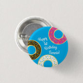 Donut Kids Geburtstagsparty Niedlich Button (Vorne & Hinten)