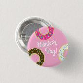 Donut Kids Geburtstagsparty Niedlich Button (Vorne & Hinten)