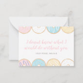 Donut Kids-Klassenzimmer Valentinstag Mitteilungskarte (Vorderseite)