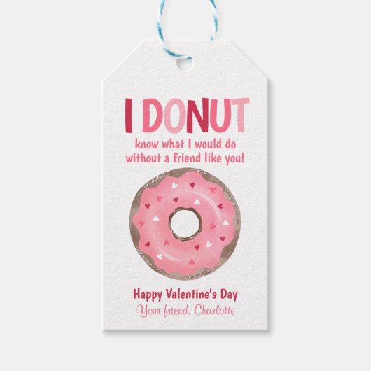 Donut Kids Valentine's day Geschenk Klassenzimmer Geschenkanhänger (Vorderseite)