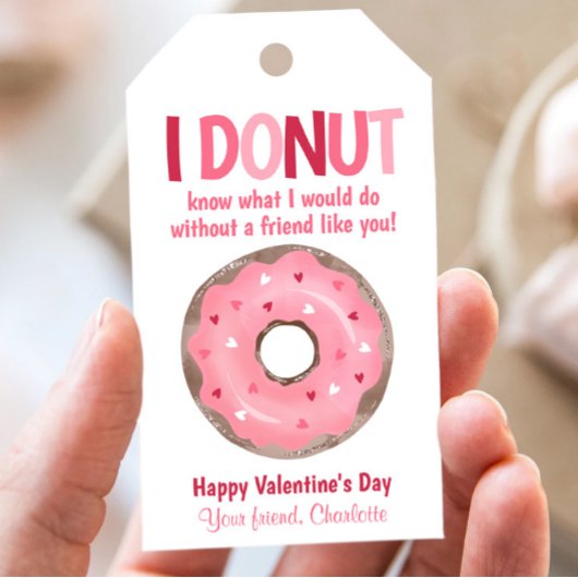 Donut Kids Valentine's day Geschenk Klassenzimmer Geschenkanhänger