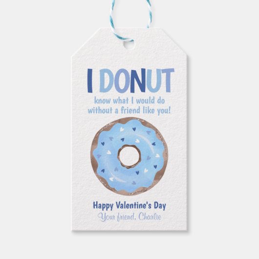 Donut Kids Valentine's day Geschenk Klassenzimmer Geschenkanhänger (Vorderseite)