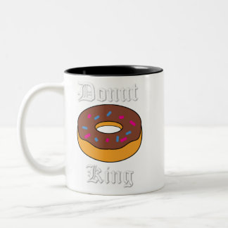Donut King Tasse, Fun Illustration, Frühstück Zweifarbige Tasse