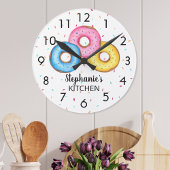 Donut Kitchen Personalisiert Große Wanduhr