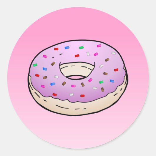 Donut Klassischer Rund Aufkleber (Vorderseite)