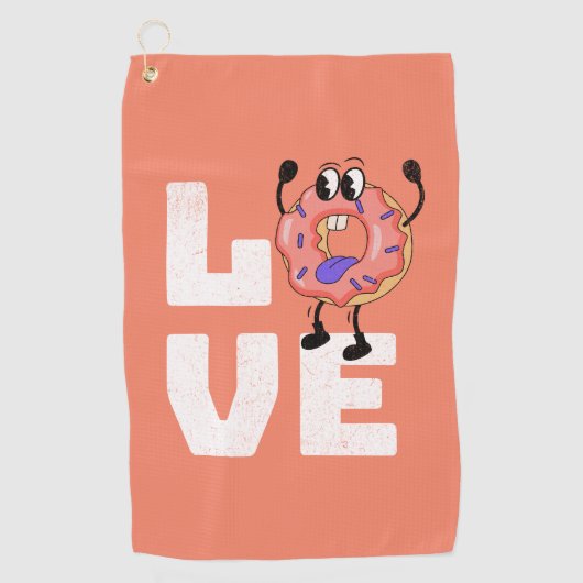 Donut Liebe Golfhandtuch (Vorderseite)