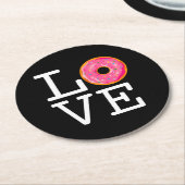 Donut Liebe Runder Pappuntersetzer (Angewinkelt)