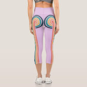 Donut Lila Retro Rainbow Leggins Capri Leggings (Rückseite)
