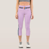 Donut Lila Retro Rainbow Leggins Capri Leggings (Vorderseite)