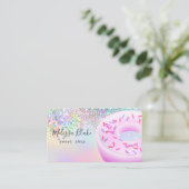 Donut-Logo falscher Pastellglitter Visitenkarte (Stehend Vorderseite)