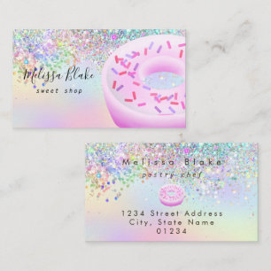Donut-Logo falscher Pastellglitter Visitenkarte